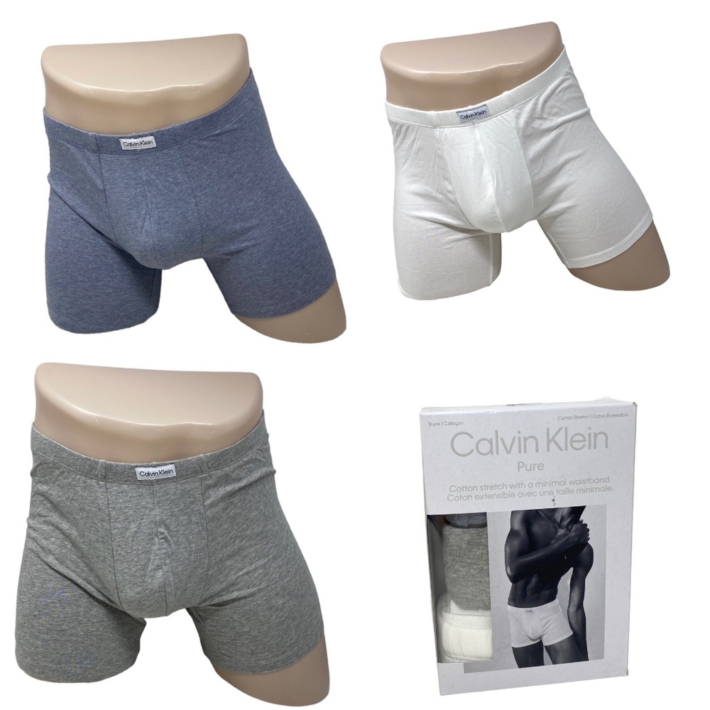 Calvin Klein Men Size Underwear 3 Pack Cotton Stretch Boxer Brief Gray NB3263904